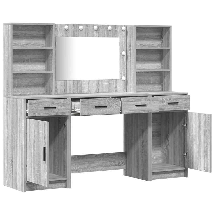 3-Delige Kaptafel Set Grijs Sonoma Geengineerd Hout