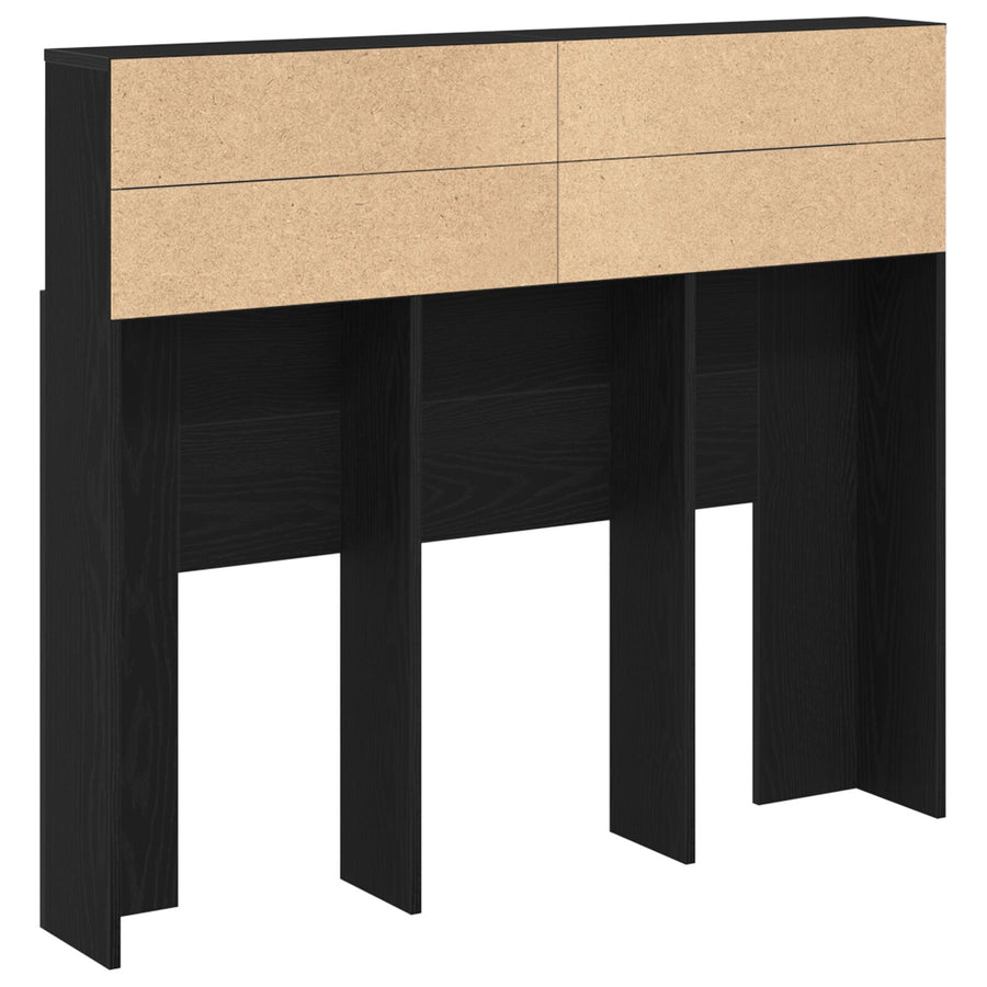 Hoofdbord Kast Zwart Eiken 120X19X103,5 Cm Bewerkt Hout