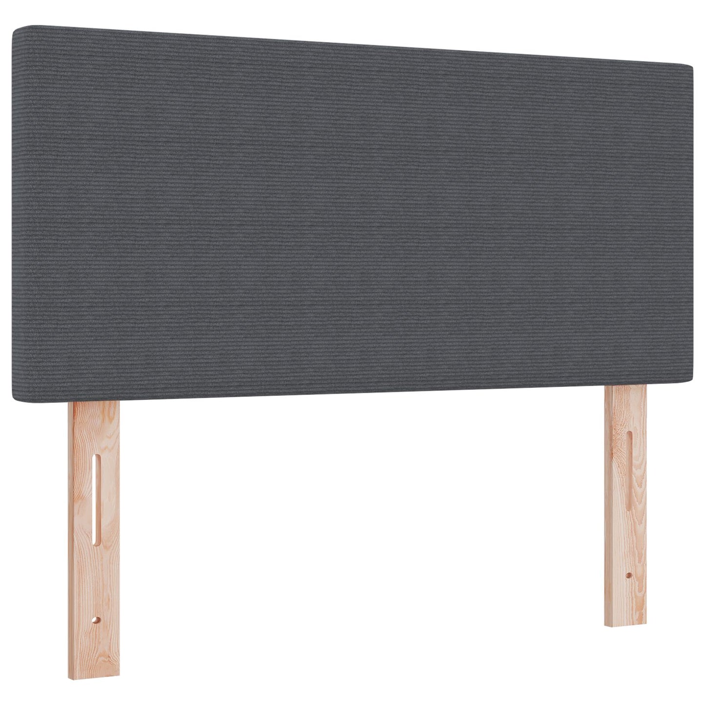 Boxspring Bed Met Matras Donkergrijs Eenpersoons Corduroy Stof