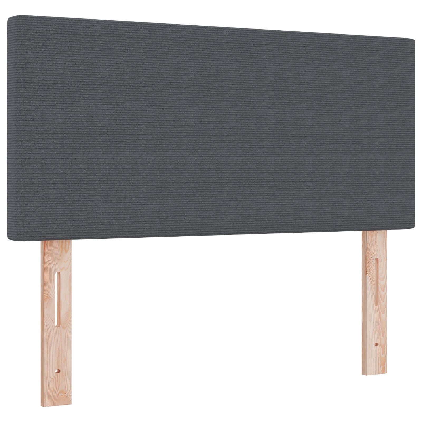 Boxspring Bed Met Matras Donkergrijs Eenpersoons Corduroy Stof