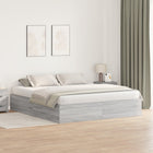 Storage Bed Frame Grey Sonoma 200 x 200 cm Engineered Wood