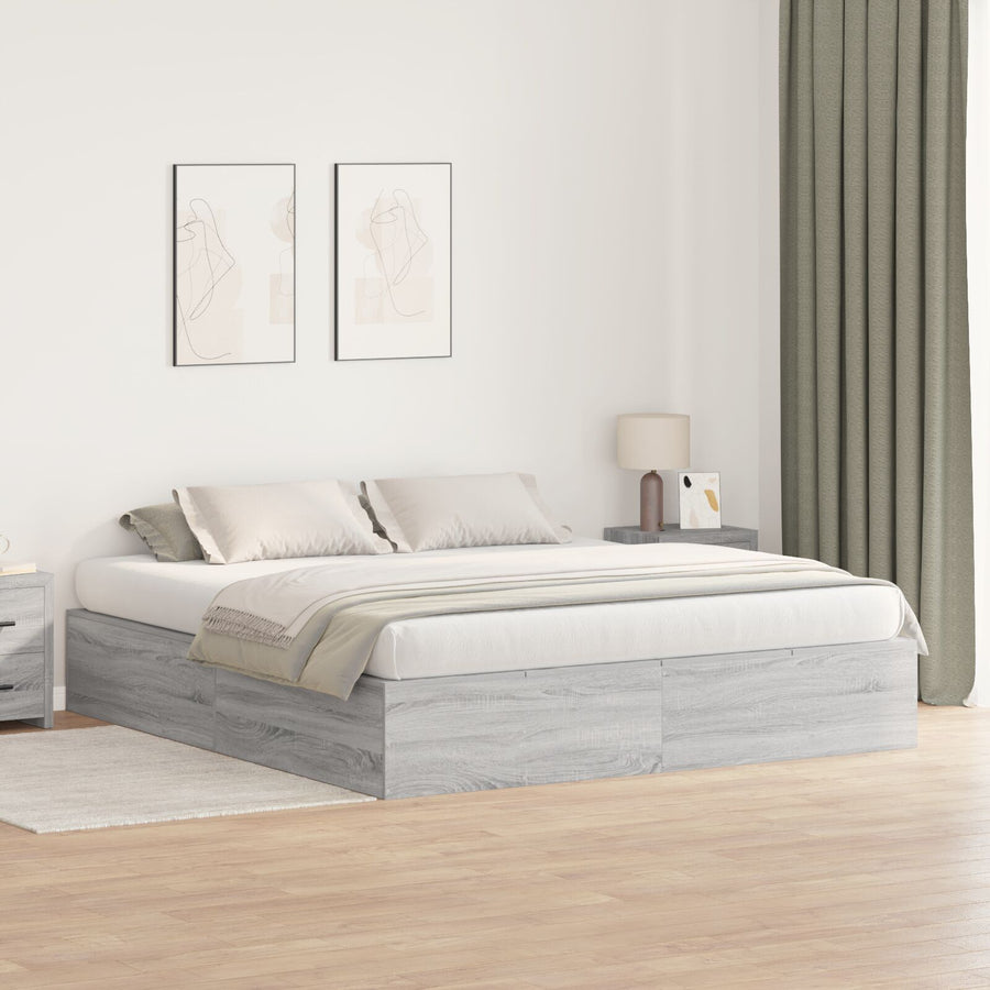 Opbergbedframe Grijs Sonoma 200 x 200 cm