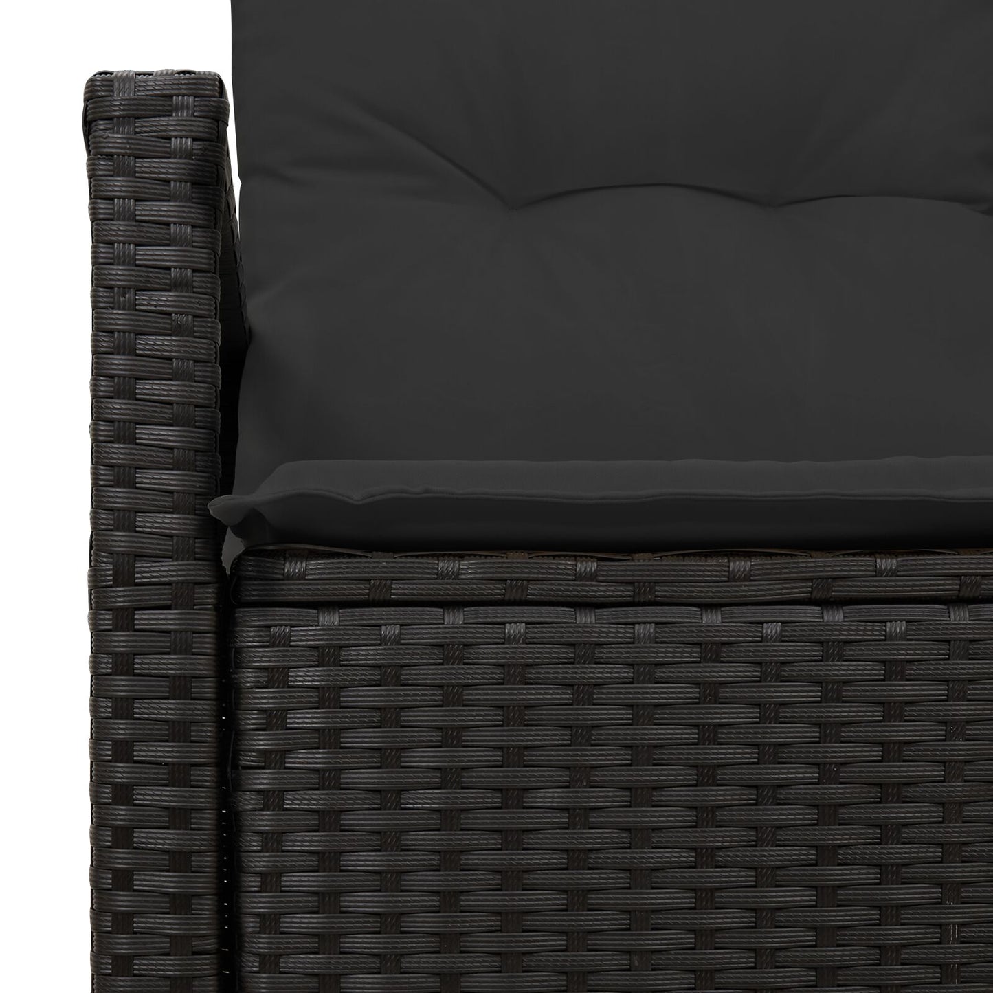 2-Zits Tuinbank En Kussens Poly Rattan Zwart met opslag