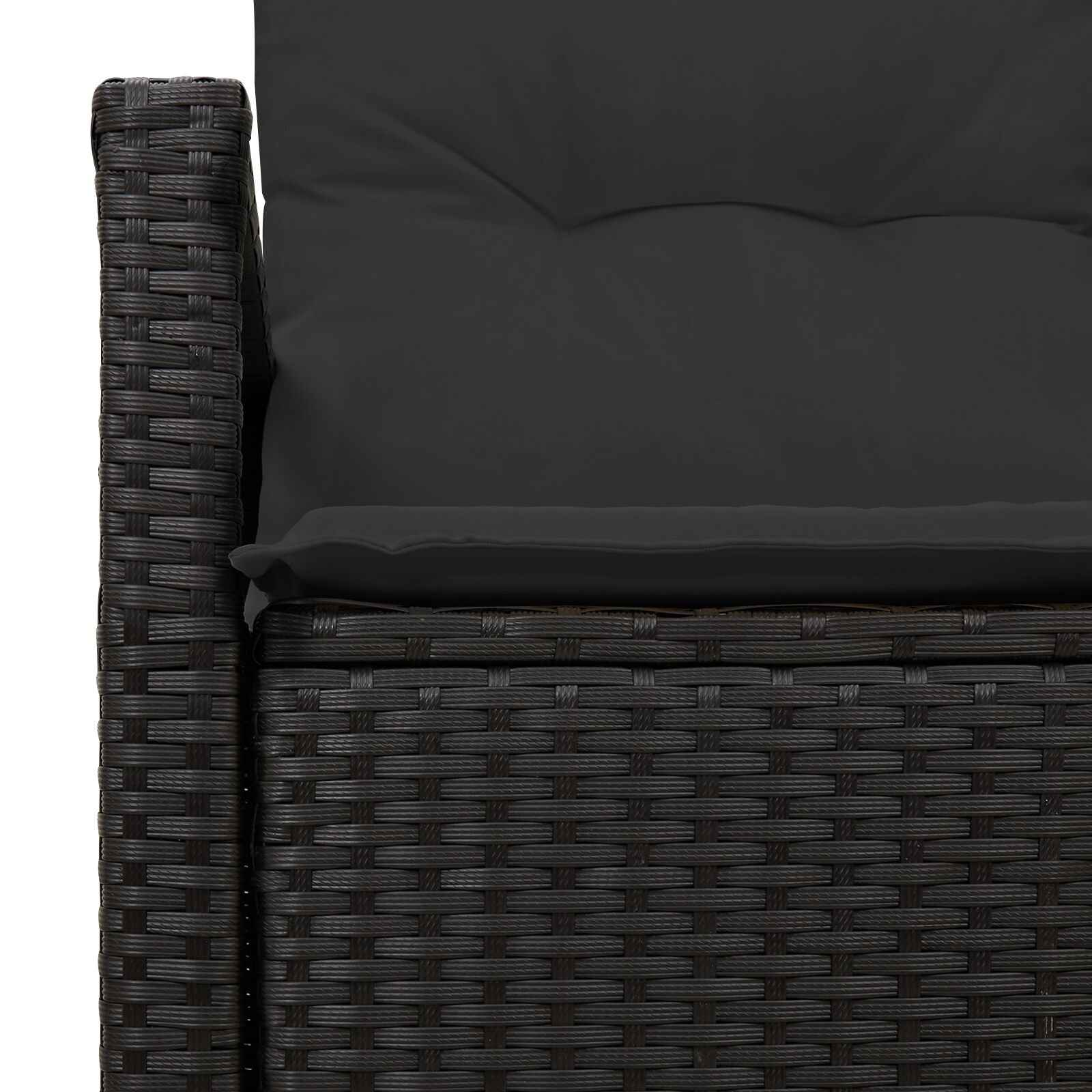 2-Zits Tuinbank En Kussens Poly Rattan Zwart met opslag