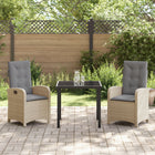 Tuinstoelenset 3-delig polyrattan beige
