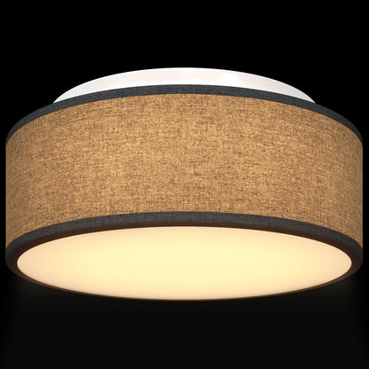 Plafondlamp Flush Mount Ø 30 Cm Stof E27 Ø30 x 13.5 cm Zwart zonder sterrenlampenkap