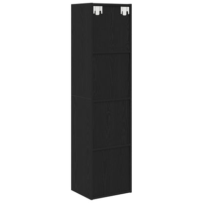Boekenkast/Tv Kast Zwart Eiken 36X30X143 Cm