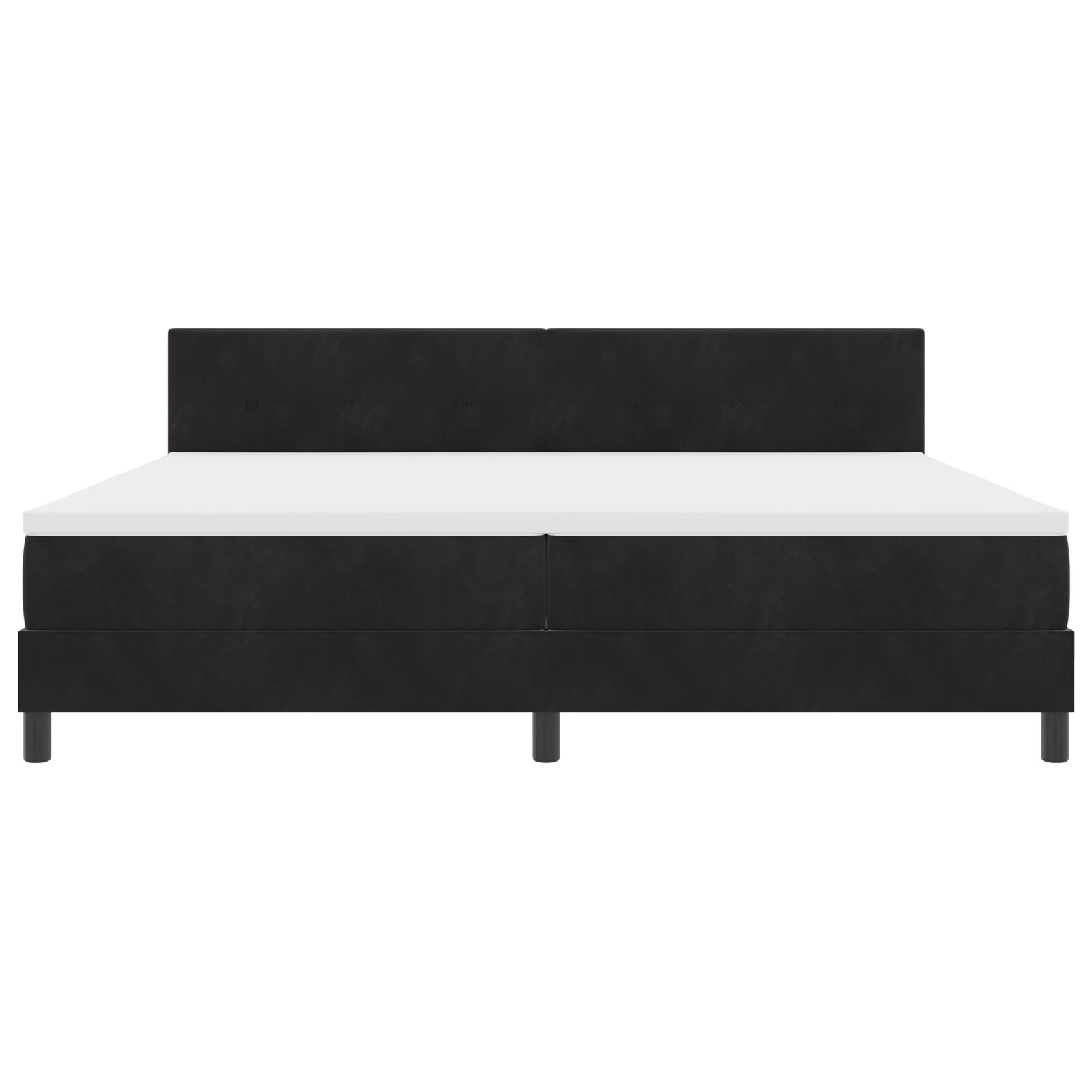 Boxspringbed Met Matras Zwart 200X200 Cm Fluweel Blauw