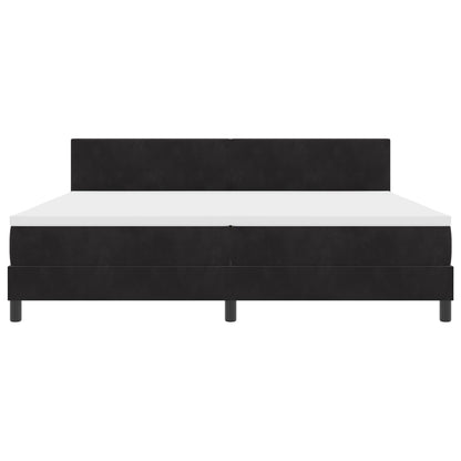 Boxspringbed Met Matras Zwart 200X200 Cm Fluweel Blauw