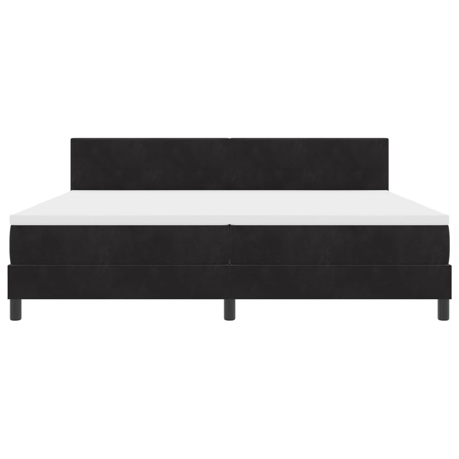 Boxspringbed Met Matras Zwart 200X200 Cm Fluweel Blauw