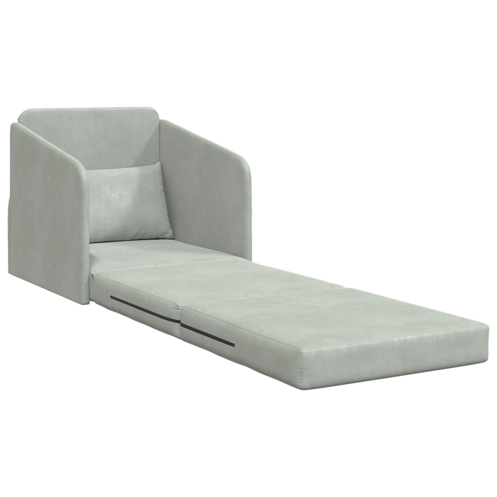 Vloer Sofa Bed 2-In-1 65X80X83 Cm Velvet Lichtgrijs