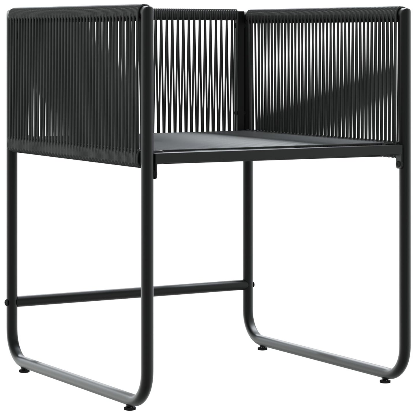 Tuinstoelen Met Kussens 4 Stuks Zwart Poly Rattan