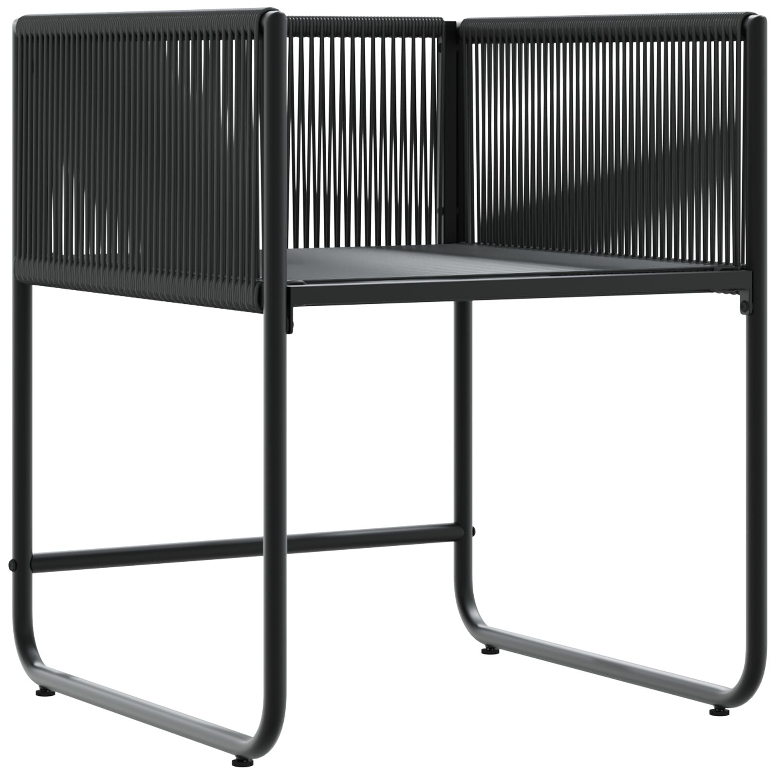 Tuinstoelen Met Kussens 4 Stuks Zwart Poly Rattan