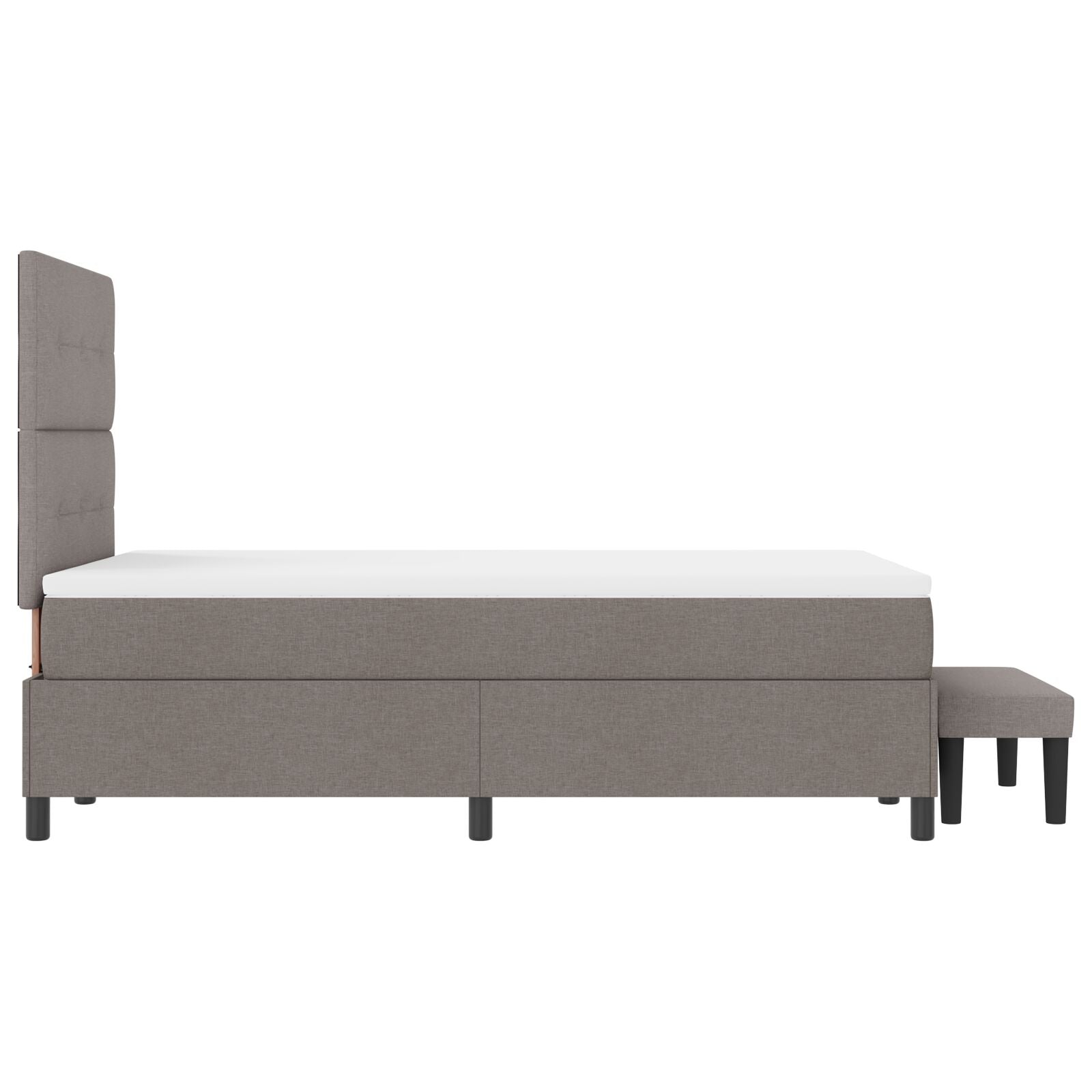 Boxspring Bed Met Matras & Bank Stof Taupe 120 x 200 cm Knop gestikt