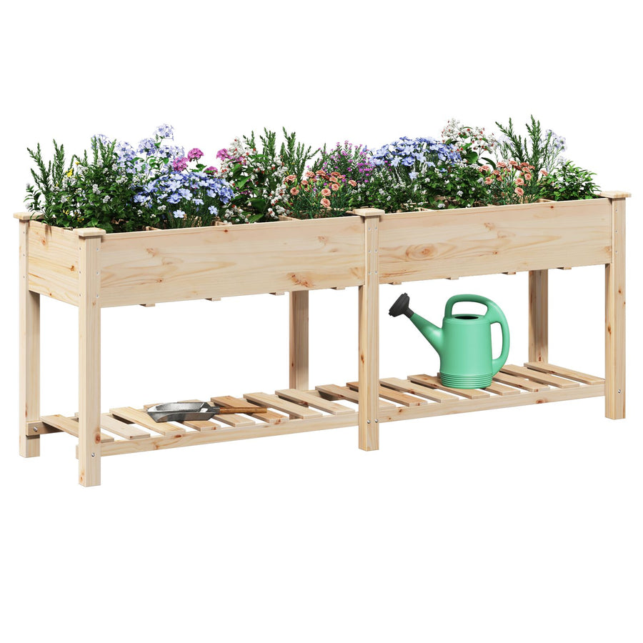 Tuincontainer Met Rasters 203X53X76 Cm Massief Vurenhout 203,5 x 53 x 76,5 cm