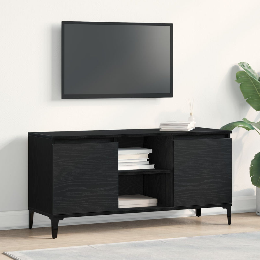 Tv-Kast Zwart Eiken 102X35X50 Cm Bewerkt Hout