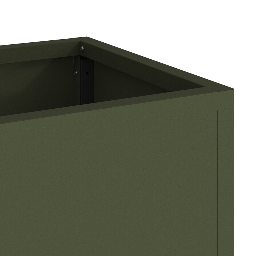Verhoogde Tuinbak Olijfgroen Staal Olijf groen 60 x 26 x 45 cm