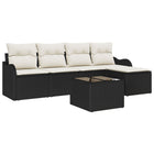 Tuinset poly rattan 6-delig zwart