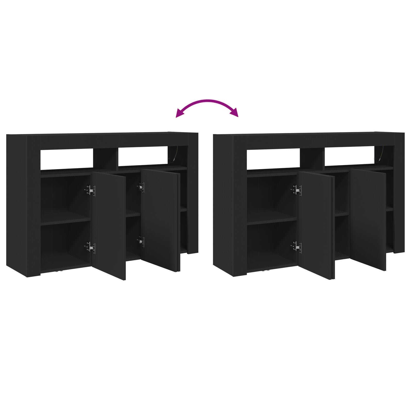 Dressoir Engineered Hout 116 X 30 X 75 Cm Dressoir Zwart