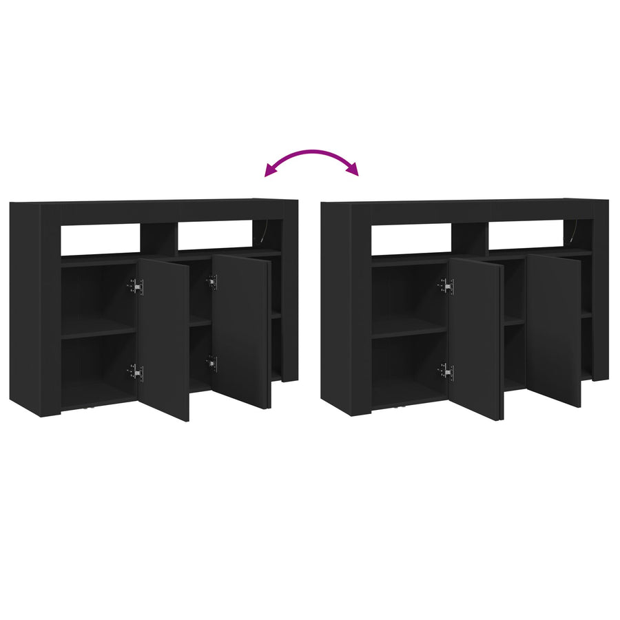 Dressoir Engineered Hout 116 X 30 X 75 Cm Dressoir Zwart
