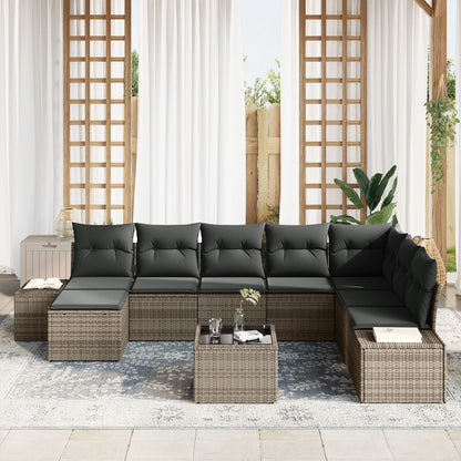Tuin Sofa Set Set Van 9 Grijs Rattan Tuin Hoek Sofa Rechthoekig