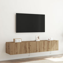 Tv Wandmeubels Met Led-Verlichting 2 Stuks Artisan Eiken 80X35X31 Cm
