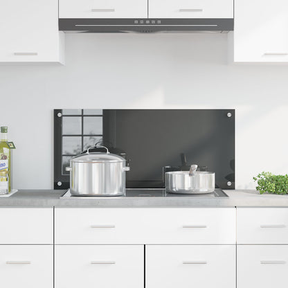 Keuken Achterwand 90X40X0,6 Cm Gehard Glas Donkergrijs 90 x 40 cm