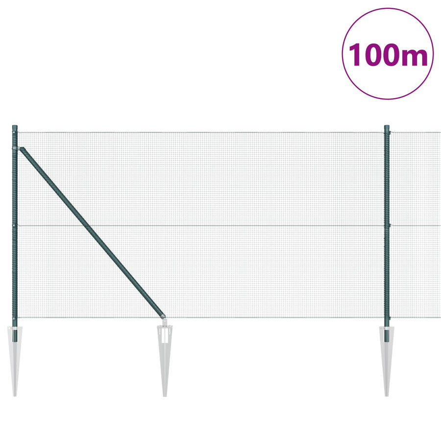 Gelaserd Draadhek Met 13 Pinnen Groen 1X100 M Staal Gegalvaniseerd Staal
