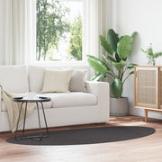 Vloerkleed ovaal antraciet 100x200 cm wol