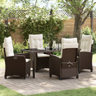 Tuinstoelenset poly rattan bruin 4 personen