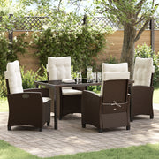 Tuinstoelenset poly rattan bruin 4 personen