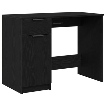 Zwarte Eiken Bureau - 100X50X75 Cm - Gemaakt Van Bewerkt Hout