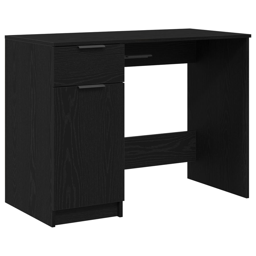 Zwarte Eiken Bureau - 100X50X75 Cm - Gemaakt Van Bewerkt Hout