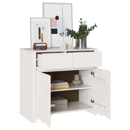 Dressoir ""Drammen"" 79X43X75,5 Cm Massief Hout Vuren Wit