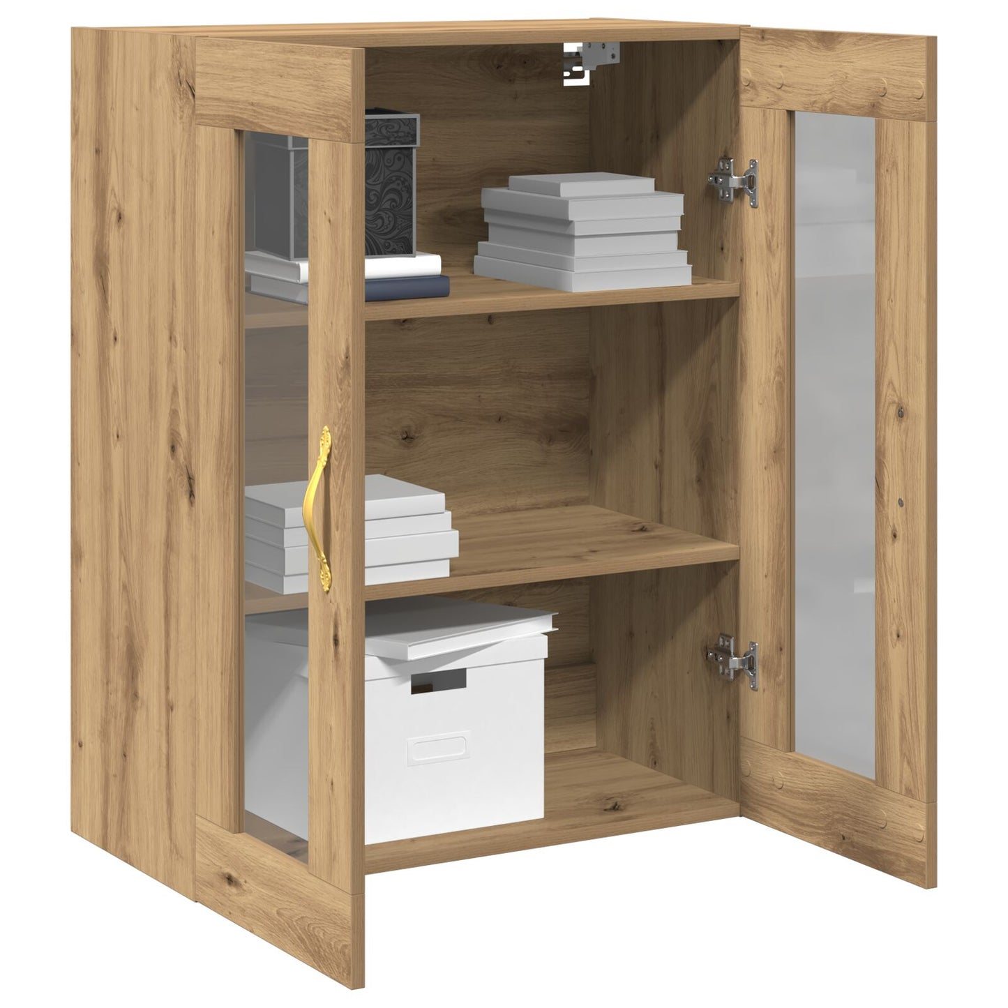 Wandkast Met Glazen Deuren Artisan Eiken 69,5X34X90 Cm