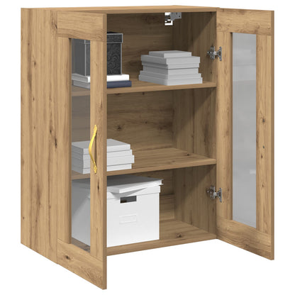 Wandkast Met Glazen Deuren Artisan Eiken 69,5X34X90 Cm