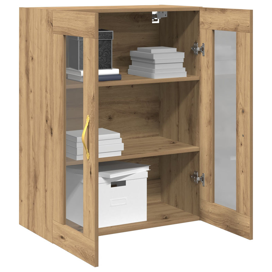 Wandkast Met Glazen Deuren Artisan Eiken 69,5X34X90 Cm