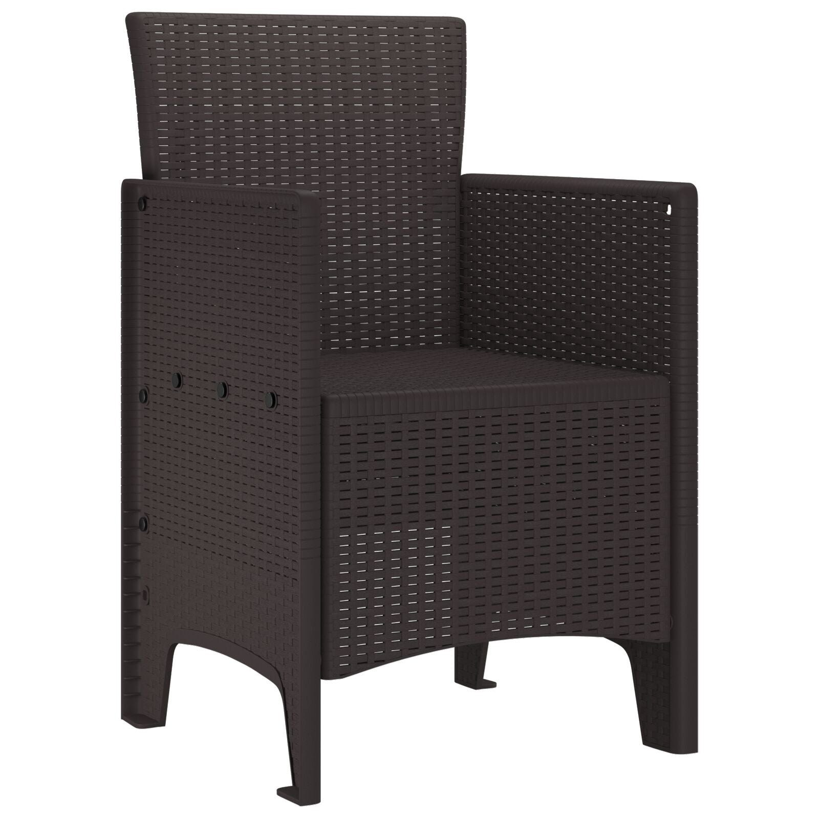 Tuinstoelen 2 Stuks Poly Rattan zonder kussen Bruin