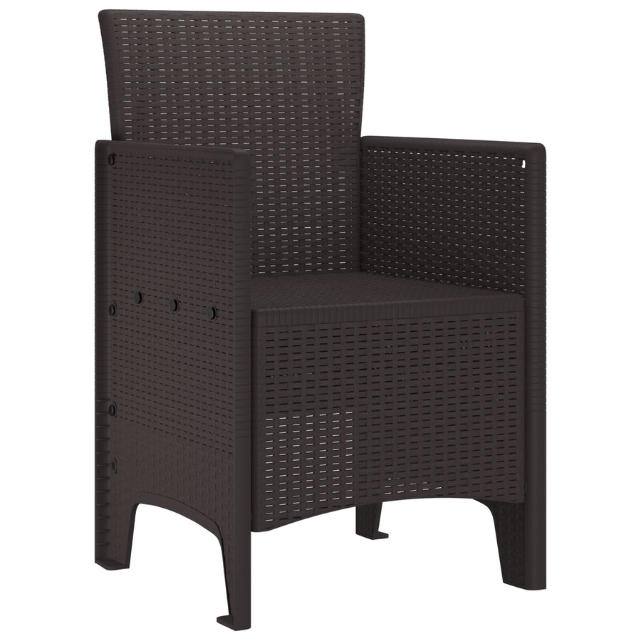 Tuinstoelen 2 Stuks Poly Rattan zonder kussen Bruin