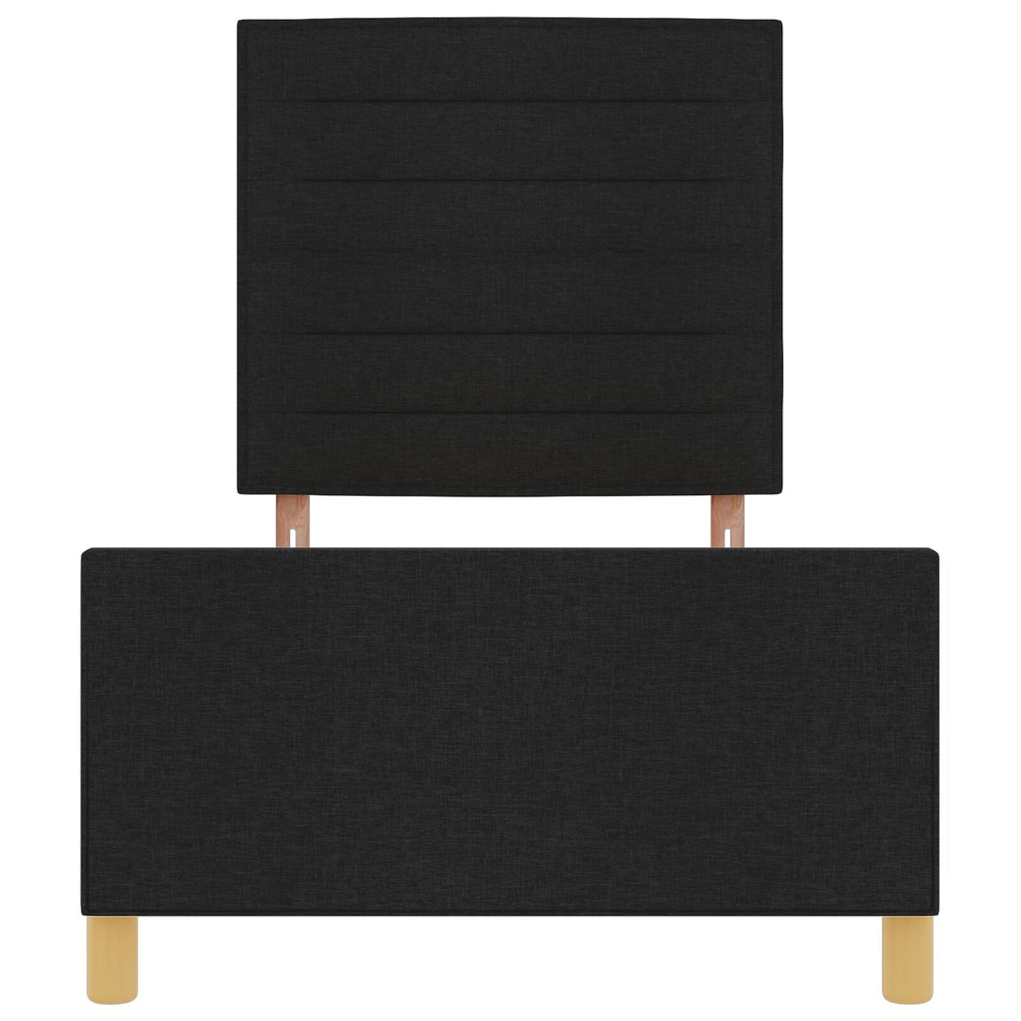 Zwart Stof Bedframe 80X200 Cm Crème