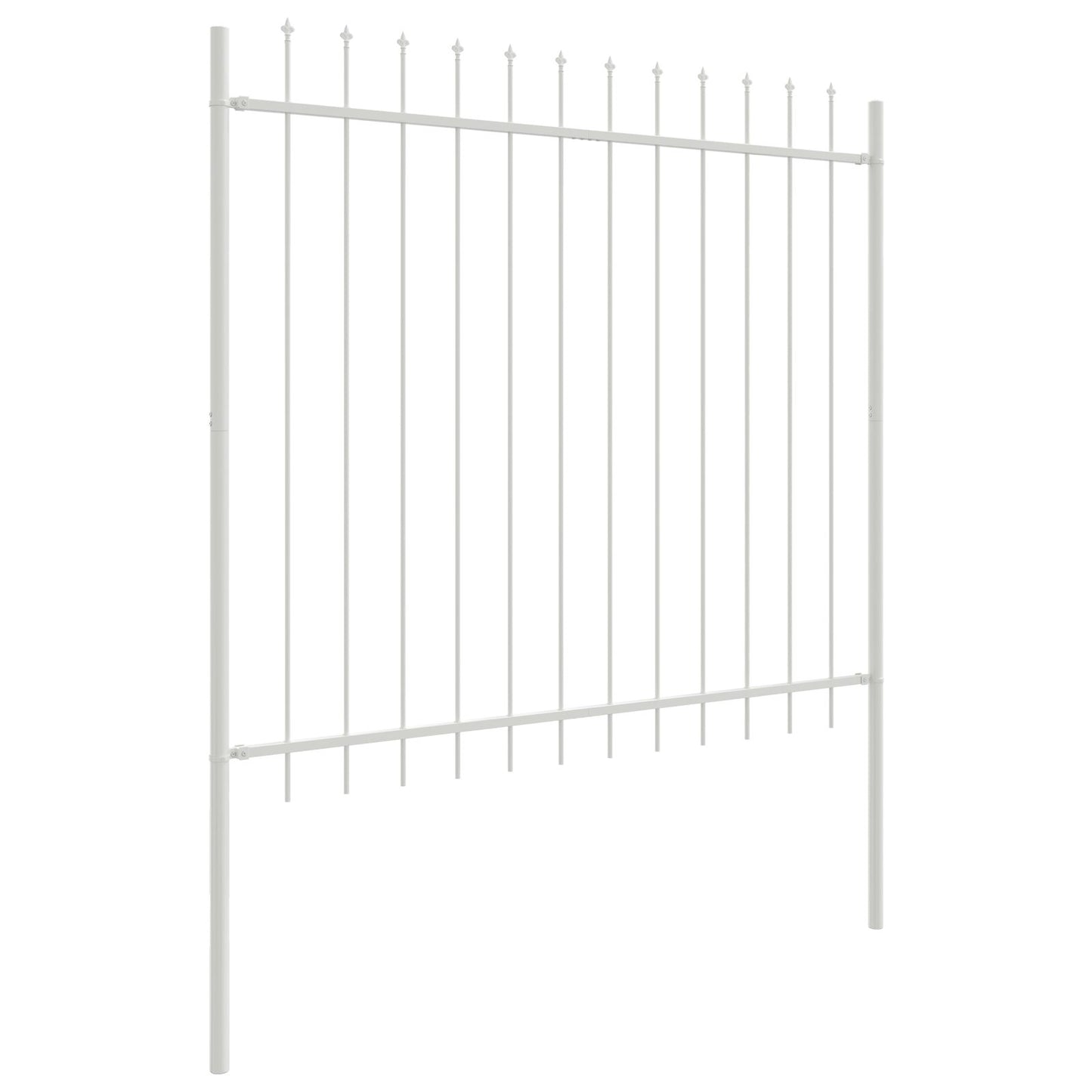 Tuinhek Met Spitse Top 13,6X1,5 M Staal Wit 1.5 m 13.6 m