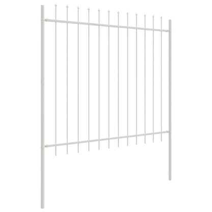 Tuinhek Met Spitse Top 13,6X1,5 M Staal Wit 1.5 m 13.6 m