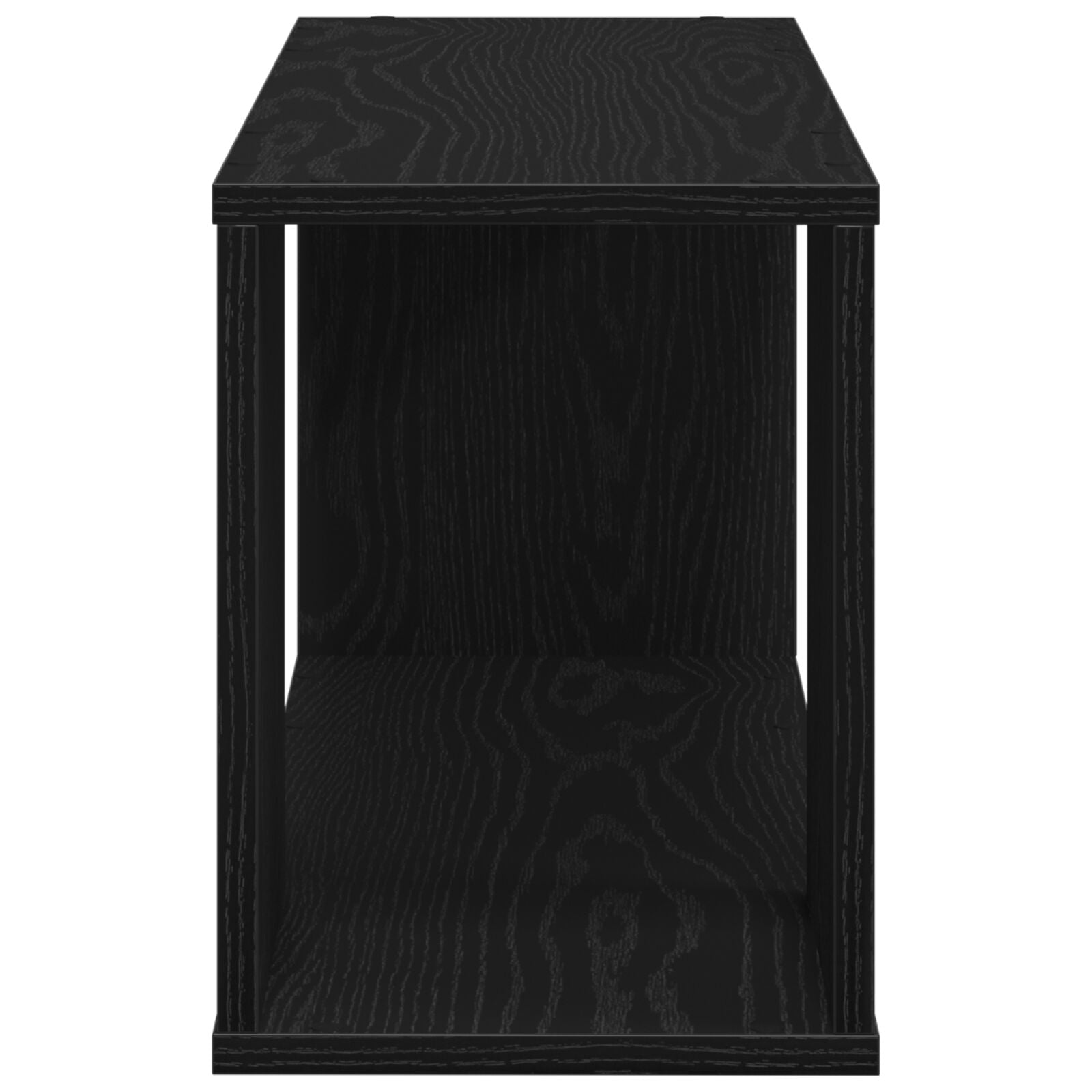 Tv-Meubel Wit Gelaagd Hout Zwart eiken 80 x 24 x 32 cm