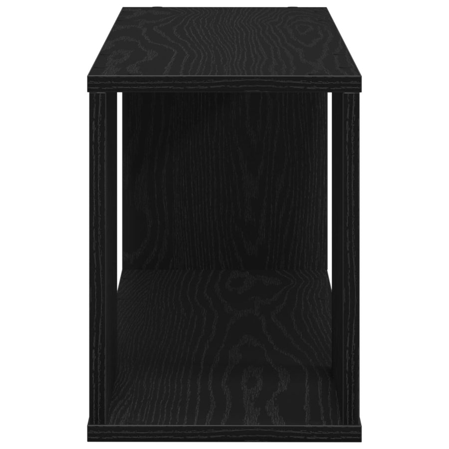 Tv-Meubel Wit Gelaagd Hout Zwart eiken 80 x 24 x 32 cm