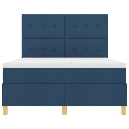 Boxspringbed Met Matras Blauw 160X200 Cm Stof Blauw