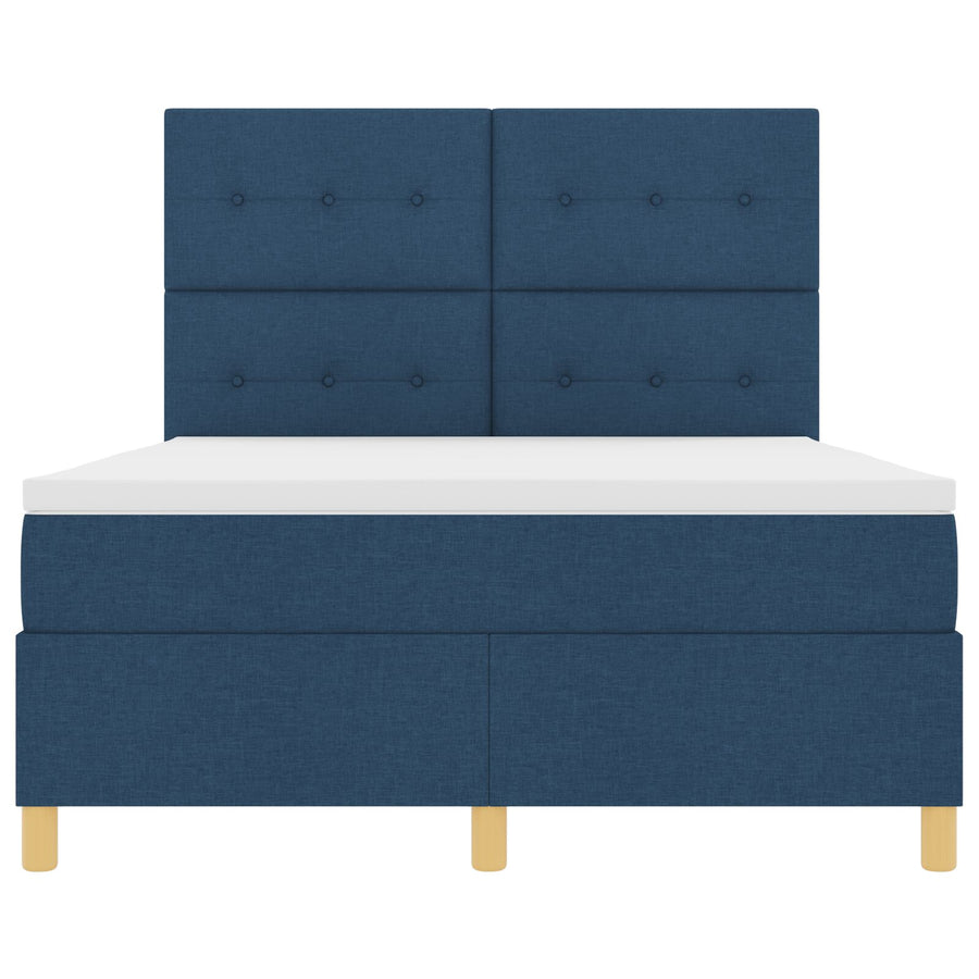 Boxspringbed Met Matras Blauw 160X200 Cm Stof Blauw