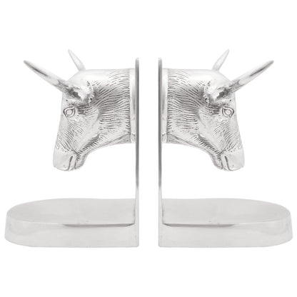 Boeksteunen 2 Stuks Zilver 21,5X15,5X20 Cm Aluminium Bull