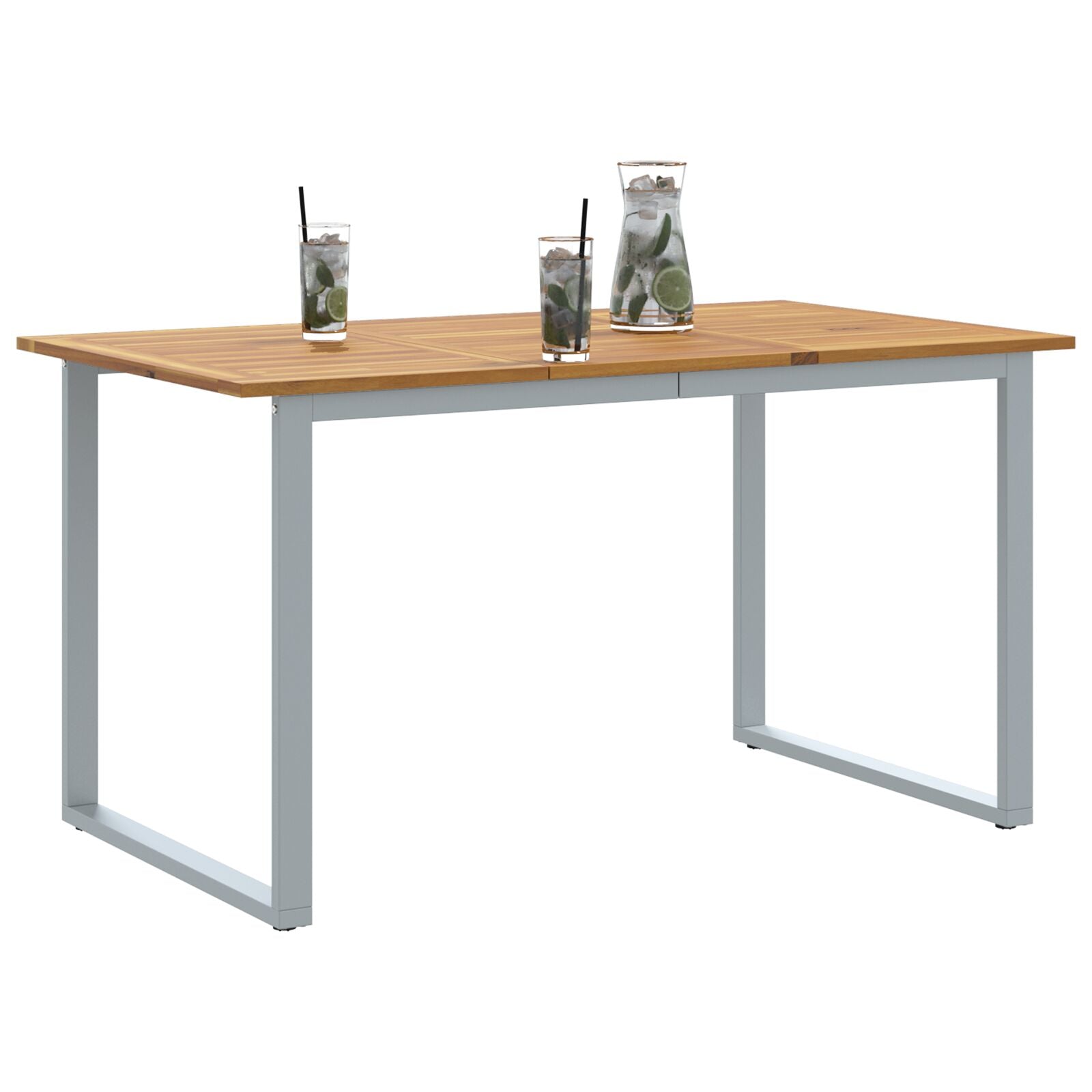 Buiten Eettafel Staal & Massief Acaciahout 140 x 80 x 75 cm Cool overhangend ontwerp