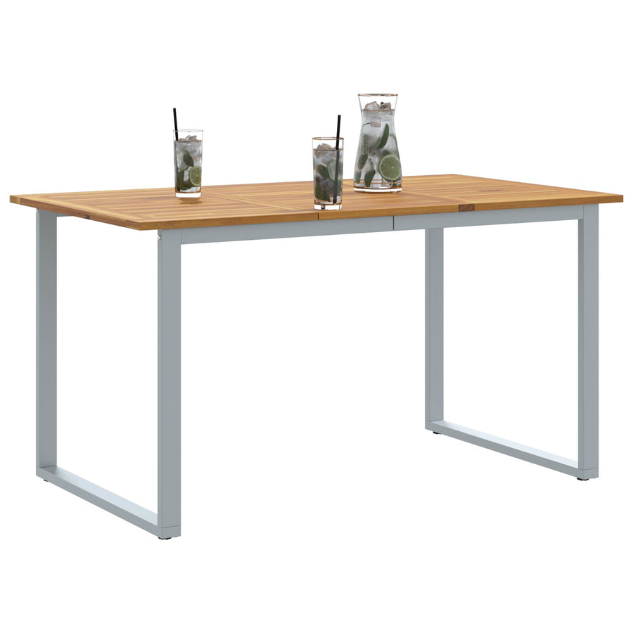 Buiten Eettafel Staal & Massief Acaciahout 140 x 80 x 75 cm Cool overhangend ontwerp