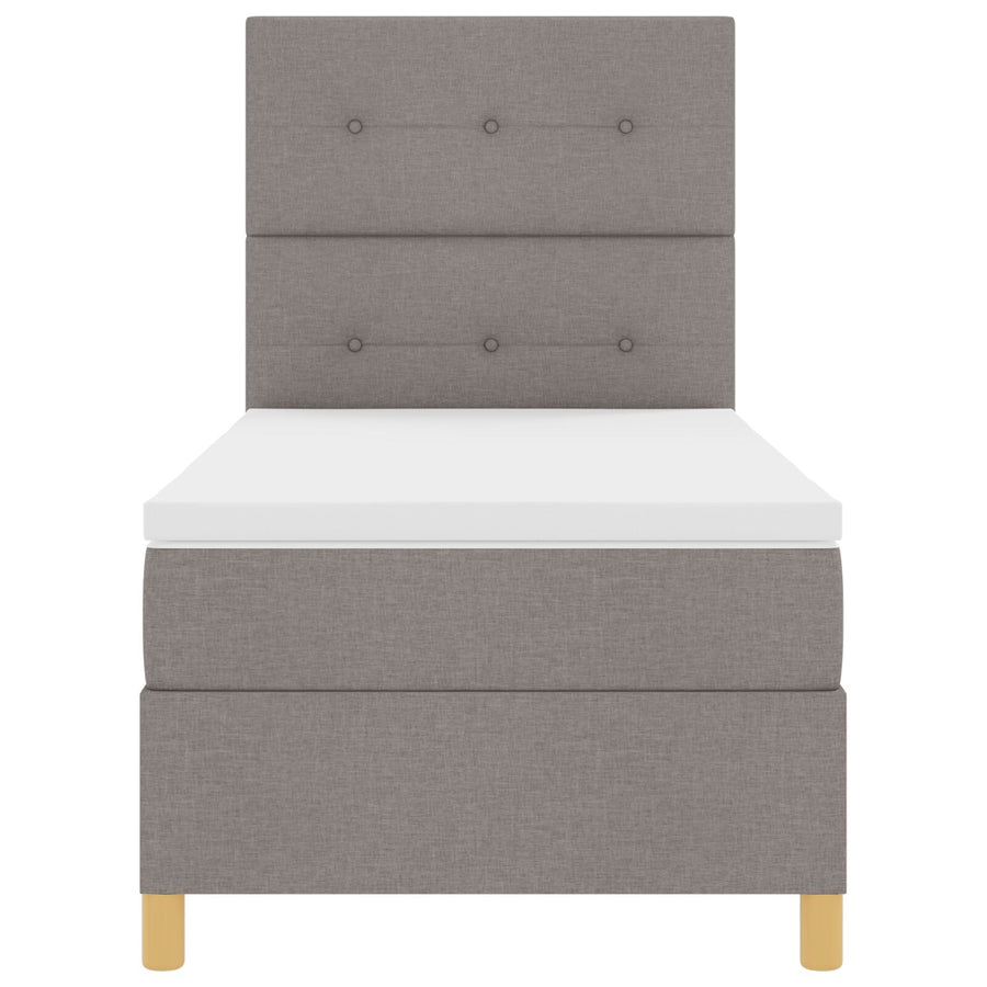 Boxspringbed Met Matras Taupe 90X200 Cm Stof Blauw